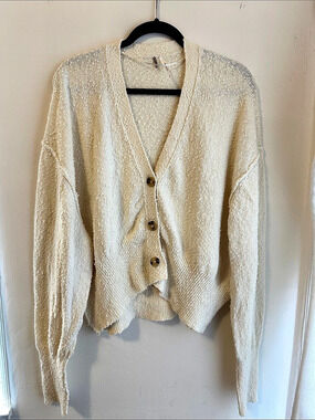 Free People Cream Cardigan Small Like New